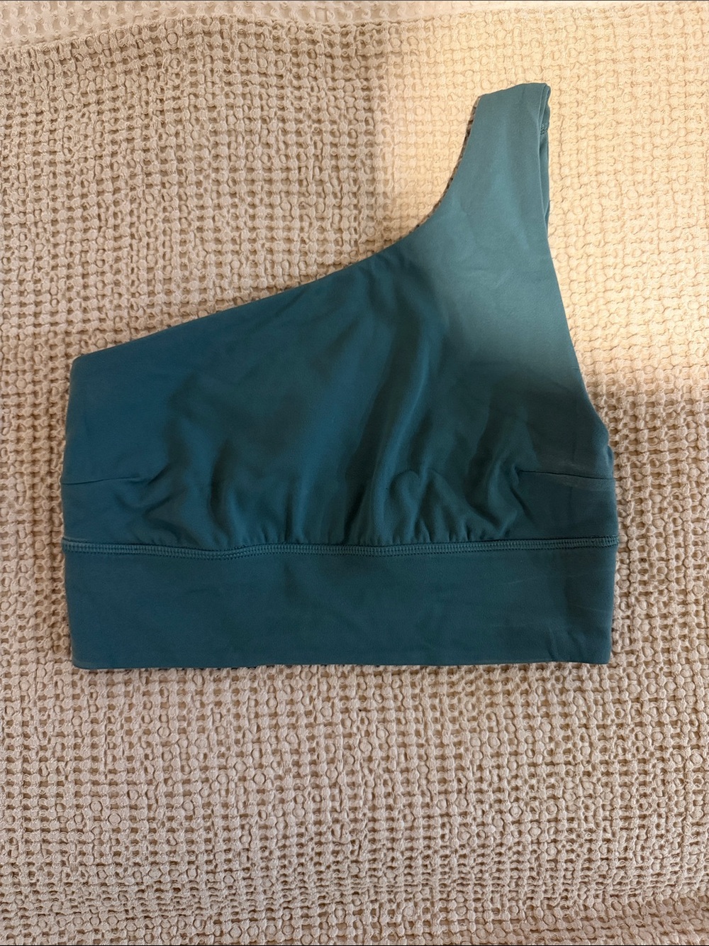 lululemon athletica One- shoulder sport bra Teal Green